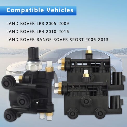 Air Suspension Valve Kit, Air Suspension EAS Valve Blocks & Air Suspension Valve Control Unit Fit for Land Rover Range Rover/Sport 2006-2013, LR3 2005-2009, LR4 2010-2016 OE RVH000046 RVH000055 in Saudi Arabia