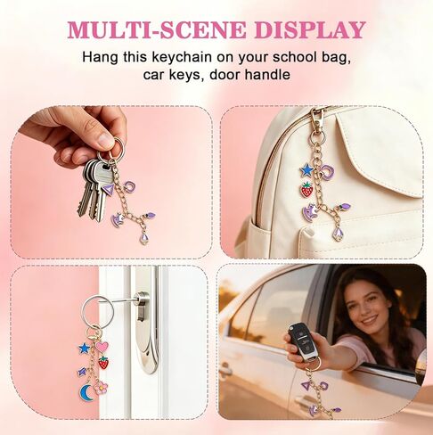 Flewyum 198Pcs Charms Lip Gloss Keychain Making Kit, DIY Craft Supplies with Charms, Key Chain Hooks, Jump Rings, Lobster Clasps, Chains & Tools, Jewelry Making Kit for DIY Craft Gifts. in Kuwait