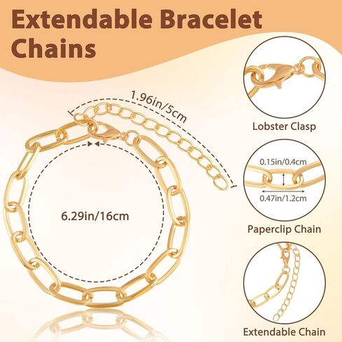 NEBURORA 328 Pcs Charm Bracelet Making Kit Rose Gold Silver Chain Bracelets Includes Paperclip Chain Bracelets Small Pendants and Jumping Rings for DIY Jewelry Making in Kuwait