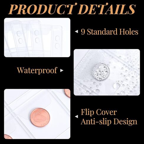 150pcs Pocket Coin Sleeves for All Coins, Plastic Pockets Coin Holders for Collectors, 5 Sheets Coin Pages Collection Storage Supplies for Stamp, Badges, SD Cards- Clear in Saudi Arabia