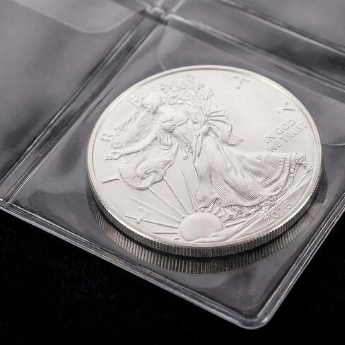150pcs Pocket Coin Sleeves for All Coins, Plastic Pockets Coin Holders for Collectors, 5 Sheets Coin Pages Collection Storage Supplies for Stamp, Badges, SD Cards- Clear in Saudi Arabia