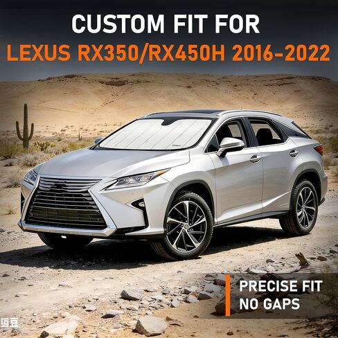 غطاء شمسي للزجاج الأمامي RX مناسب حسب الطلب 2016-2022 لسيارة Lexus RX 2016 2017 2018 2019 2020 2021 2022 - غطاء نافذة أمامي مصفح ثلاثي الطبقات مع حقيبة تخزين in Kuwait