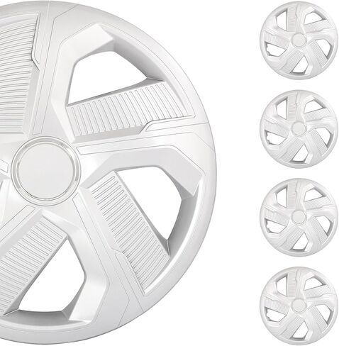SCITOO 15 Inch Hubcaps 4-Pack Black & Silver Wheel Rim Cover Replacement Universal Fit Snap on R15 PP Material Set of 4 Hubcaps in Kuwait