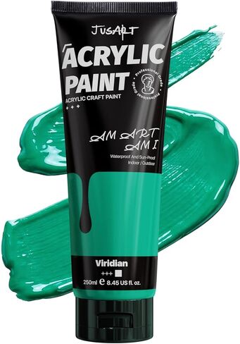 JusArt Titanium White Acrylic Paint, 8.45oz/250ml Large Tube, Heavy Body Rich Pigment, Non-Toxic, Non-Fading Craft Paint for Canvas Wood Metal Fabric Ceramics, Art Supplies for Adults Artists Beginner in Saudi Arabia