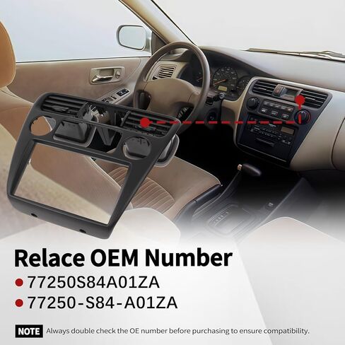 Center Dashboard Instrument Panel Bezel Trim For Honda Accord 2DR 4DR 1998 1999 2000 Bezel Console Climate Replaces 77250-s84-a010 in Saudi Arabia