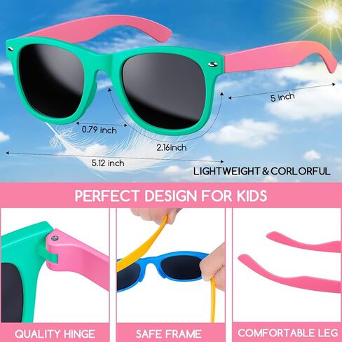 24Pcs Kids Sunglasses Bulk Party Favors with UV 400 Protection, Neon Sunglasses for Kids Age 3-8 Boys Girls for Summer Beach Preschool Classroom Prizes Birthday Gift Goodie Bags Stuffers in Saudi Arabia