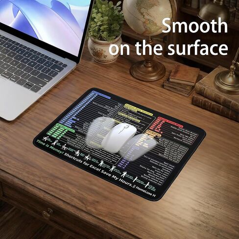 Small excel Cheat Sheet Desk pad-Waterproof Mouse Pad（11.8 in * 9.8 in） |Portable Computer Mousepad of Microsoft Excel Shortcuts | Office Desk Accessories | Non-Slip Stitched Edge in Saudi Arabia