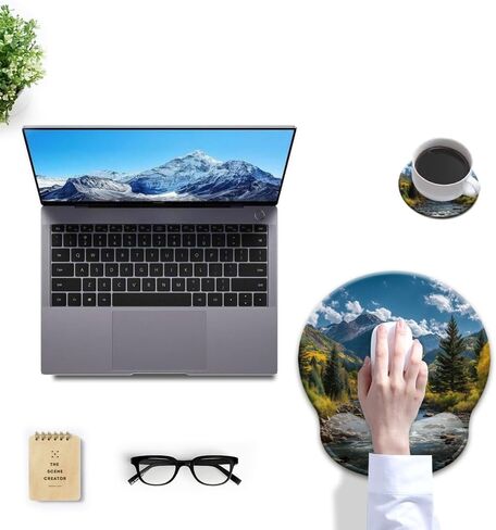 HOPONY Mouse Pad with Wrist Rest,Ergonomic Mouse Pads Wrist Support for Desk,Large Mousepad for Wireless Mouse Gaming Laptop Work Home Desk Accessories Office Supplies Decor,9 x 10 in,Fall Forest in Saudi Arabia