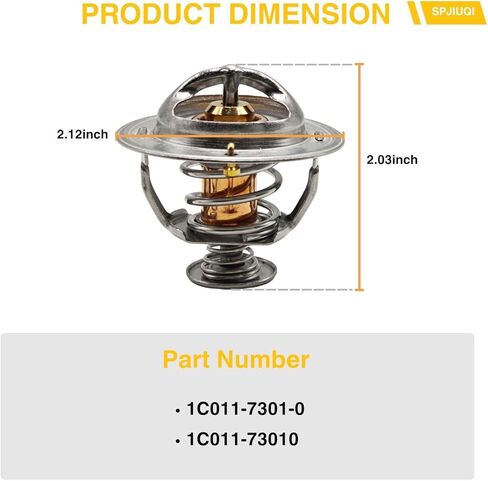 82°C 1C011-73010 Thermostat for Kubota V3300 V3600 V3800 Engine M8200 M8540HD M8560 M9000 M9540DT M5040 KX080-4 KX080-3 SSV75 SVL75 SVL90 SVL95 in Kuwait