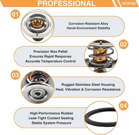 82°C 1C011-73010 Thermostat for Kubota V3300 V3600 V3800 Engine M8200 M8540HD M8560 M9000 M9540DT M5040 KX080-4 KX080-3 SSV75 SVL75 SVL90 SVL95 in Kuwait