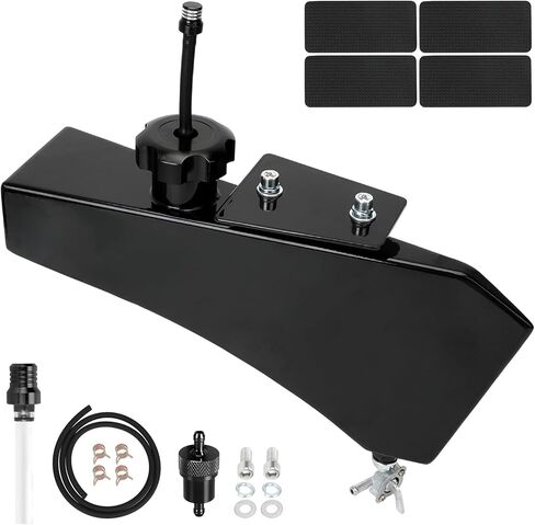 Mini Bike Gas Fuel Tank Replacement for Mega Moto Monster Moto MMB80 MMB105 Coleman RB100 RT100 Oryxearth 80cc 105cc Minibike Parts Kit Assembly Accessories Stainless Steel Black in Saudi Arabia