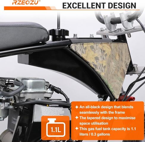 Mini Bike Gas Fuel Tank Replacement for Mega Moto Monster Moto MMB80 MMB105 Coleman RB100 RT100 Oryxearth 80cc 105cc Minibike Parts Kit Assembly Accessories Stainless Steel Black in Saudi Arabia