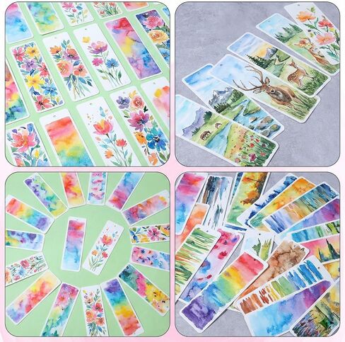 50 Pcs White Watercolor Paper Cards DIY Bookmarks Bulk 5.9" X 1.96" Watercolor Paper Blank Bookmarks Gift Bookmark Painting Drawing DIY Craft for Art Projects Kids Student Wet,Dry & Mixed Media in Saudi Arabia