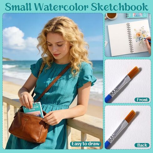 40 Sheets Watercolor Sketchbook with 36 Colors Watercolor Paint Set, 140lb/300g Watercolor Paper (5.5"x 8.5" & 3.5" x 5.5") Watercolor Painting Supplies for Artists Beginner in Saudi Arabia