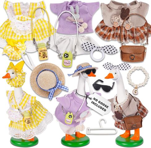 Glam Goose Clothing Co. Desk Goose Outfits 7 inches, 7 inch Desk Goose Outfits and Costumes, Desk Goose Clothes 7 inch and Accessories (Set B) in Saudi Arabia