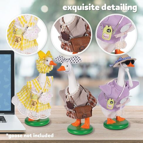 Glam Goose Clothing Co. Desk Goose Outfits 7 inches, 7 inch Desk Goose Outfits and Costumes, Desk Goose Clothes 7 inch and Accessories (Set B) in Saudi Arabia