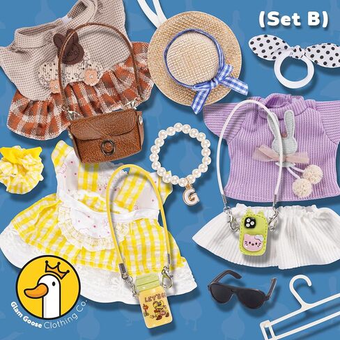 Glam Goose Clothing Co. Desk Goose Outfits 7 inches, 7 inch Desk Goose Outfits and Costumes, Desk Goose Clothes 7 inch and Accessories (Set B) in Saudi Arabia