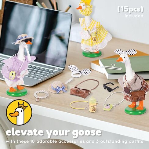Glam Goose Clothing Co. Desk Goose Outfits 7 inches, 7 inch Desk Goose Outfits and Costumes, Desk Goose Clothes 7 inch and Accessories (Set B) in Saudi Arabia