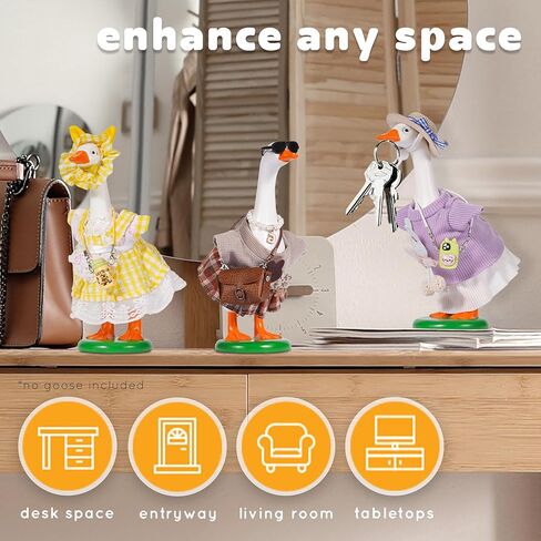 Glam Goose Clothing Co. Desk Goose Outfits 7 inches, 7 inch Desk Goose Outfits and Costumes, Desk Goose Clothes 7 inch and Accessories (Set B) in Saudi Arabia