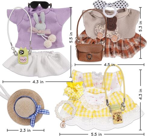Glam Goose Clothing Co. Desk Goose Outfits 7 inches, 7 inch Desk Goose Outfits and Costumes, Desk Goose Clothes 7 inch and Accessories (Set B) in Saudi Arabia