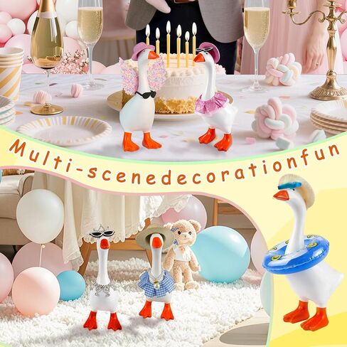 11 Sets 7 Inches Mini Desk Goose Outfits Small Desktop Goose Outfits Accessories with Mini Hat Necklace Dresses Sunglasses for Desk Goose Decor Gifts in Saudi Arabia