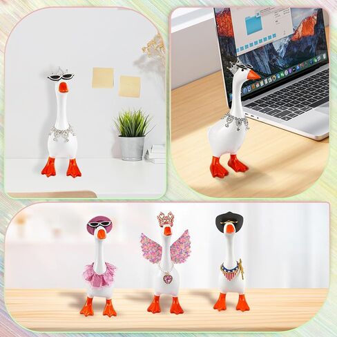 11 Sets 7 Inches Mini Desk Goose Outfits Small Desktop Goose Outfits Accessories with Mini Hat Necklace Dresses Sunglasses for Desk Goose Decor Gifts in Saudi Arabia