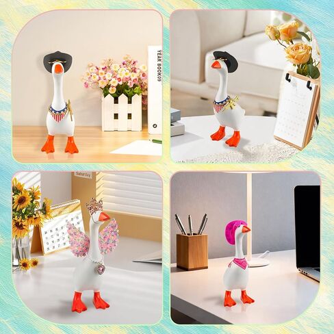 11 Sets 7 Inches Mini Desk Goose Outfits Small Desktop Goose Outfits Accessories with Mini Hat Necklace Dresses Sunglasses for Desk Goose Decor Gifts in Saudi Arabia