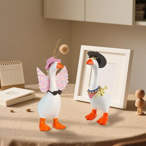 11 Sets 7 Inches Mini Desk Goose Outfits Small Desktop Goose Outfits Accessories with Mini Hat Necklace Dresses Sunglasses for Desk Goose Decor Gifts in Saudi Arabia