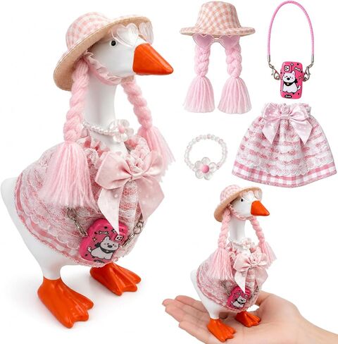 Mini Desk Goose Outfits 7 Inches - Desk Goose Clothes Set for Summer, Desktop Goose Accessories for Home Office Decor(Hawaii) in Saudi Arabia