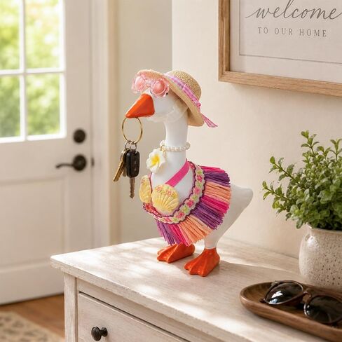 Mini Desk Goose Outfits 7 Inches - Desk Goose Clothes Set for Summer, Desktop Goose Accessories for Home Office Decor(Hawaii) in Saudi Arabia
