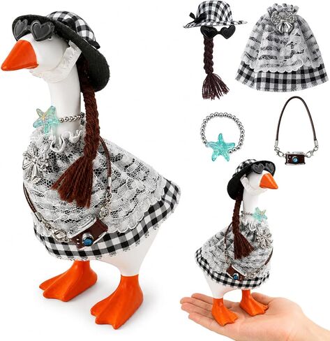 Mini Desk Goose Outfits 7 Inches - Desk Goose Clothes Set for Summer, Desktop Goose Accessories for Home Office Decor(Hawaii) in Saudi Arabia