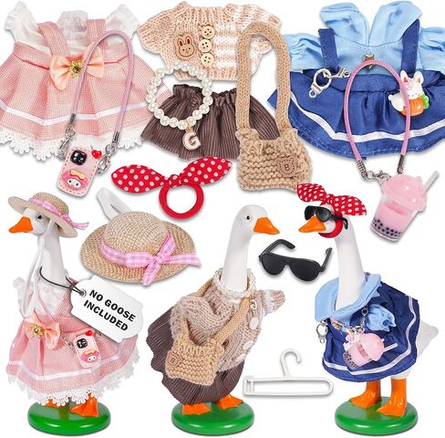 Glam Goose Clothing Co. Desk Goose Outfits 7 inches, 7 inch Desk Goose Outfits and Costumes, Desk Goose Clothes 7 inch and Accessories (Set B) in Saudi Arabia