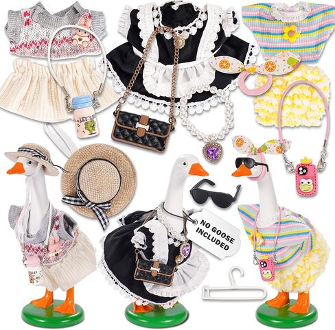 Glam Goose Clothing Co. Desk Goose Outfits 7 inches, 7 inch Desk Goose Outfits and Costumes, Desk Goose Clothes 7 inch and Accessories (Set B) in Saudi Arabia