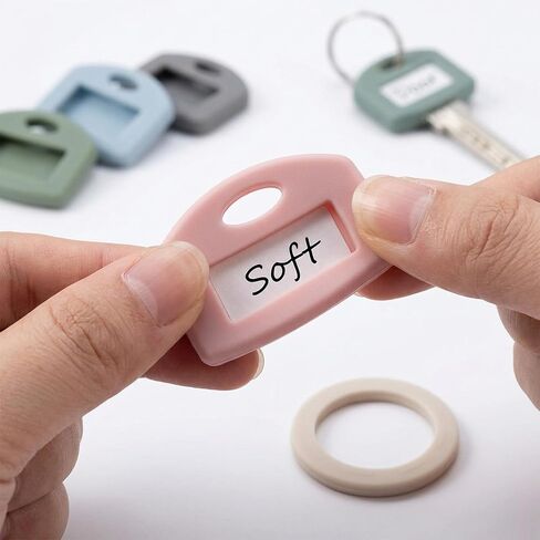 50PCS Silicone Key Covers, Color Key Identifiers and Key Labels Set, Square & Round Key Caps for House Keys Organization and Easy Identification in Saudi Arabia
