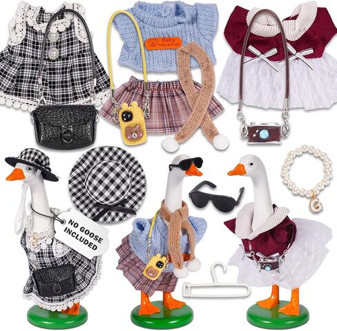 Glam Goose Clothing Co. Desk Goose Outfits 7 inches, 7 inch Desk Goose Outfits and Costumes, Desk Goose Clothes 7 inch and Accessories (Set B) in Saudi Arabia