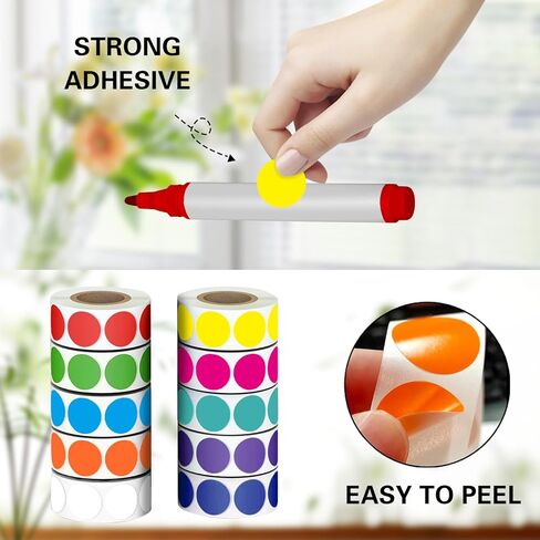 3000 PCS 1" Colored Dot Stickers Circle Color Coding Labels – 10 Colors on Round Coding Label Sticker for Office, Student Classroom, Family Etc(10 Rolls, 1 Inches) in Saudi Arabia