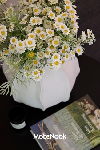 MOBENOOK Daisies Flowers Artificial,Persian Leaf,Wild Flower Bouquet,20pcs,Tansy Greenery,Realistic, Silk Flowers for Home Decor Indoor, Wedding Bouquets(White) in Saudi Arabia