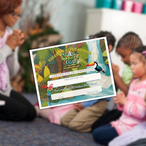 Rainforest VBS Certificate of Completion Award 50pk 8.5x11" Tropical Forest Vacation Bible School Waterfall Activity Supplies Attendance in Kuwait