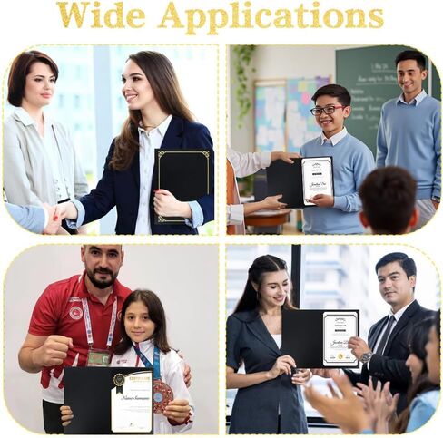 Certificate Holders 8.5x11 Inch Diploma Cover 10 Pack Black Certificate Covers with Gold Foil Border Certificate Folders for Letter Size 8.5 x 11 Inch Graduation Award Certificates Cardstock Documents in Saudi Arabia