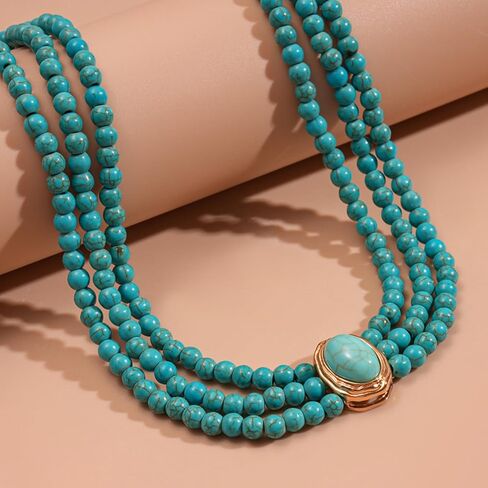 Turquoise Jewelry for Women Gold Turquoise Earrings Necklace Western Jewelry Outfit Dress Country Concert Outfits Gifts in Saudi Arabia