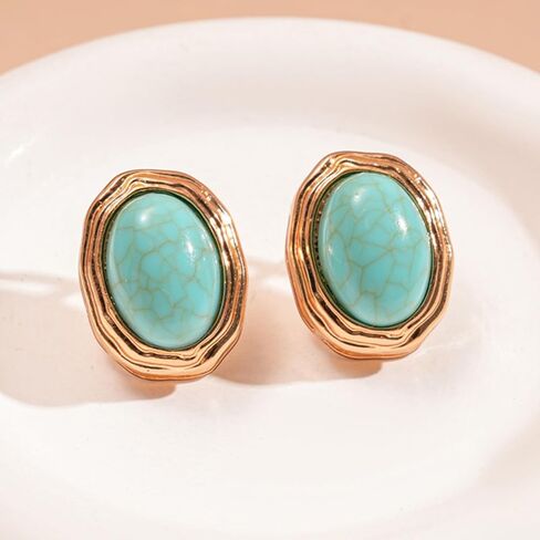 Turquoise Jewelry for Women Gold Turquoise Earrings Necklace Western Jewelry Outfit Dress Country Concert Outfits Gifts in Saudi Arabia