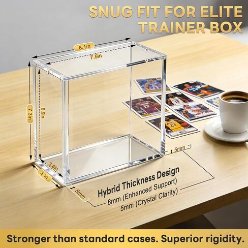 Upgrade Elite Trainer Box Acrylic Case– 8mm + 5mm Extra Thick ETB Protector Case for Elite Trainer Boxes Compatible with PKMN, N52 Strong Magnetic Lid, UV Resistant, Stackable Display Storage in Saudi Arabia