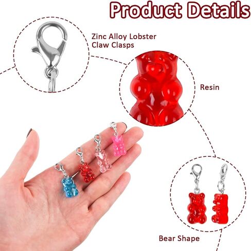 20 قطعة كليب على المعلقات Charms مع مشبك جراد البحر الكروشيه غرزة علامات سستة سحب لصنع المجوهرات سوار in Kuwait