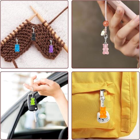 20 قطعة كليب على المعلقات Charms مع مشبك جراد البحر الكروشيه غرزة علامات سستة سحب لصنع المجوهرات سوار in Kuwait