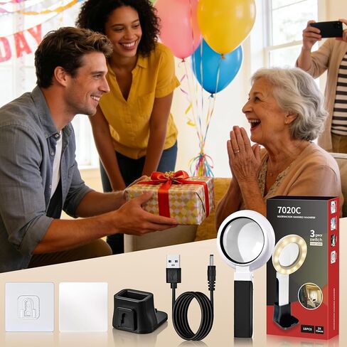 JARLINK Magnifying Glass with Light and Stand, 3-Mode Illuminated Magnifier for Seniors Reading & Close Work, Handheld Foldable Magnifier for Jewelry, Coins, Crafts in Kuwait