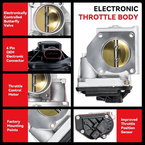 مجموعة جسم الخانق الإلكترونية - مع مستشعر موضع TPS - متوافق مع 2005-2007 Ford Freestyle Five Hundred Mercury Montego 3.0L V6 - استبدال # 5F9Z9E926AA 5F9Z9E926B in Kuwait