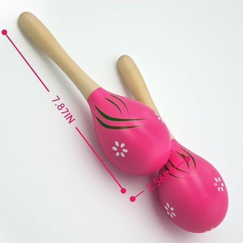 Wooden Maracas for Kids Adults Painted Wood Maraca Hand Percussion Instrument Musical Educational Toys 2 Pcs in Saudi Arabia