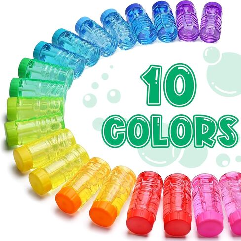 Bubble Solution Novelty Toy, 120 Pcs Neon Bubble Bottles Bulk with Wand Attached to the Cap – Kids Party Favor for Birthday, Carnival Prize Box Filler, Pinata Goody Bag Stuffers, Wedding Supplies Gift in Saudi Arabia