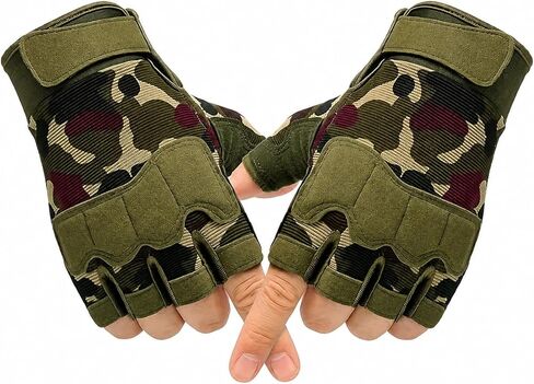 Sporty Camo Half-Finger Gloves for Men & Women - Thickened, Convertible to Five-Finger Glove with Grip Control for Fitness & Cycling, Outdoor Sports in Saudi Arabia