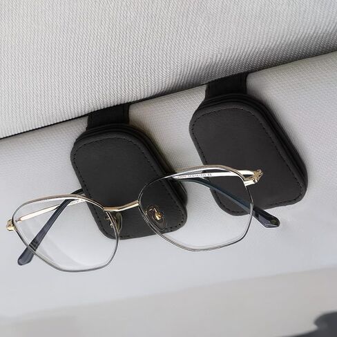 2PCS Car Visor Sunglass Holders, Universal Eyeglass and Card Clip Organizer, Premium Car Accessories for Sunglasses, Cards, and Small Items, Grey in Kuwait